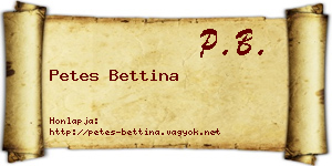 Petes Bettina névjegykártya